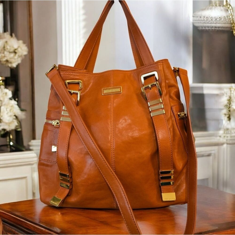 Michael Kors Collection Darrington Large Camel Color Leather Bag